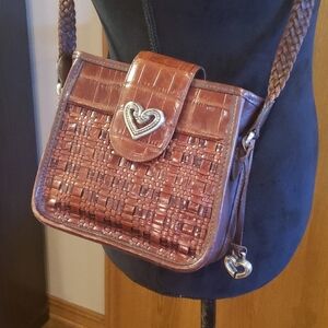 Brighton crossbody small braided bag leather